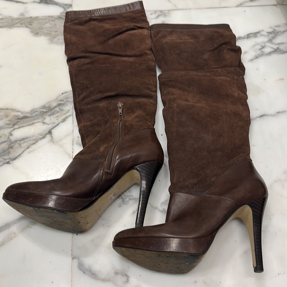 Pure Suede leather Chocolate Brown Knee high Boots in great condition! Size UK 4 - Picture 9 of 17